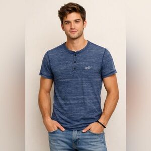 Hollister Navy Henley Tee